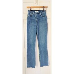 Abercrombie Curve Love 90s Straight Ultra High Rise Criss Cross Jeans Blue 28 6L